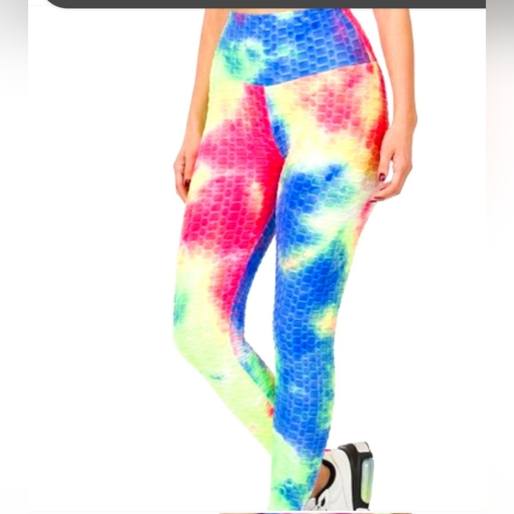 Tie Dye Honeycomb High Waist  Leggings Women's Size M NWT